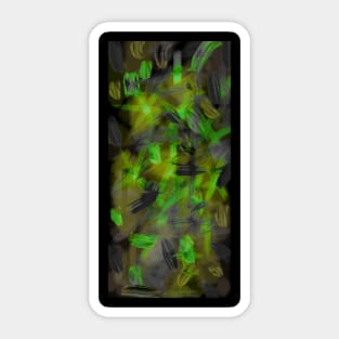 COOL Green and Black MODERN TRENDY Abstract Sticker